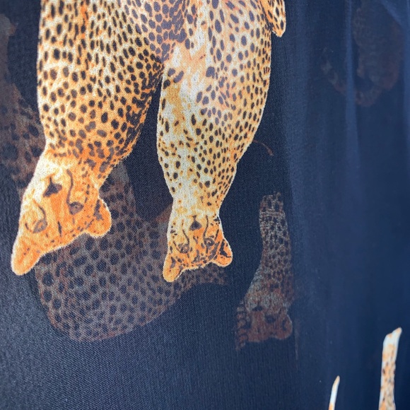 Sheer chiffon sleeveless button down - Picture 3 of 4